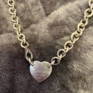 Tiffany & Co. Silver Chain Necklace with Heart Pendant
